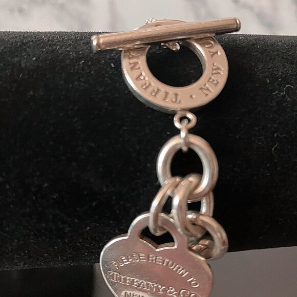 8" Tiffany & Co 1837 Toggle Bar Large Round Bracelet Silver w/Pouch - Authentic - Picture 2 of 6